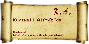 Kurzweil Alfréda névjegykártya